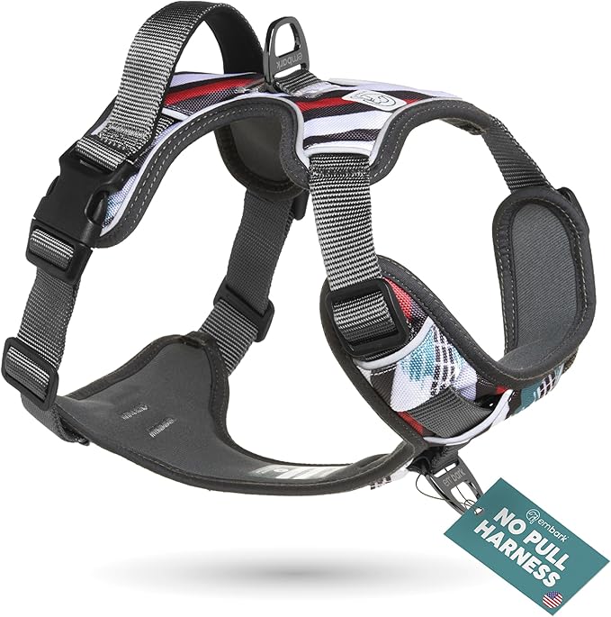 Embark Adventure Dog Harness, Reflective Trim No Pull Dog Harness for Large Dogs - Military Grade Nylon, Front Clip with Gel Lined Handle.-PurrikoPets