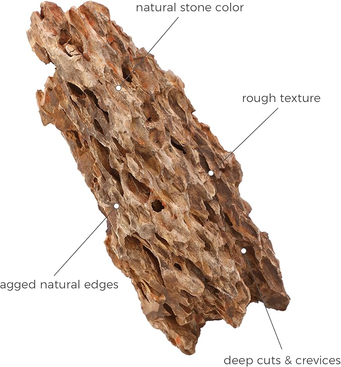 14-16 Inches Natural Dragon Stone 2 PCS Ultra Large Aquarium Rocks for Aquascaping, Aquarium Landscaping, Terrariums, Fish Tank Decoration, Vivariums, Paludarium, Amphibian Enclosures-PurrikoPets