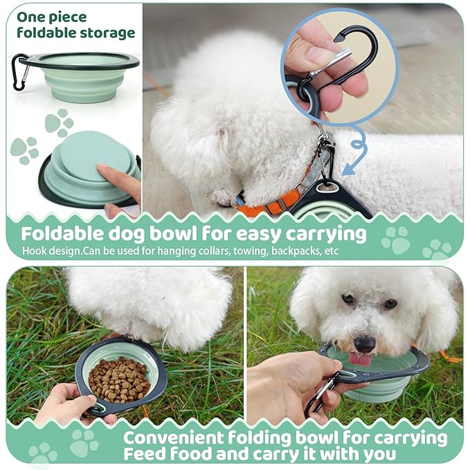 8-in-1 Pet Grooming Kit for Dogs & Cats - Includes Slicker Brush, Nail Clippers, Comb, Scissors, Toothbrush & Collapsible Bowl - Deshedding, Hair Trimming & Care Set, Travel Bag-PurrikoPets