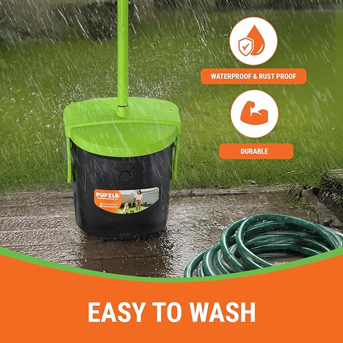 Dog Pooper Scooper with Bag Attachment, 40" Long Handle Pooper Scooper for Large Dogs, Dog Poop Scoop for Yard, Large Capacity Swivel Bin and Rake, Lavender Scented Bags (Green)-PurrikoPets