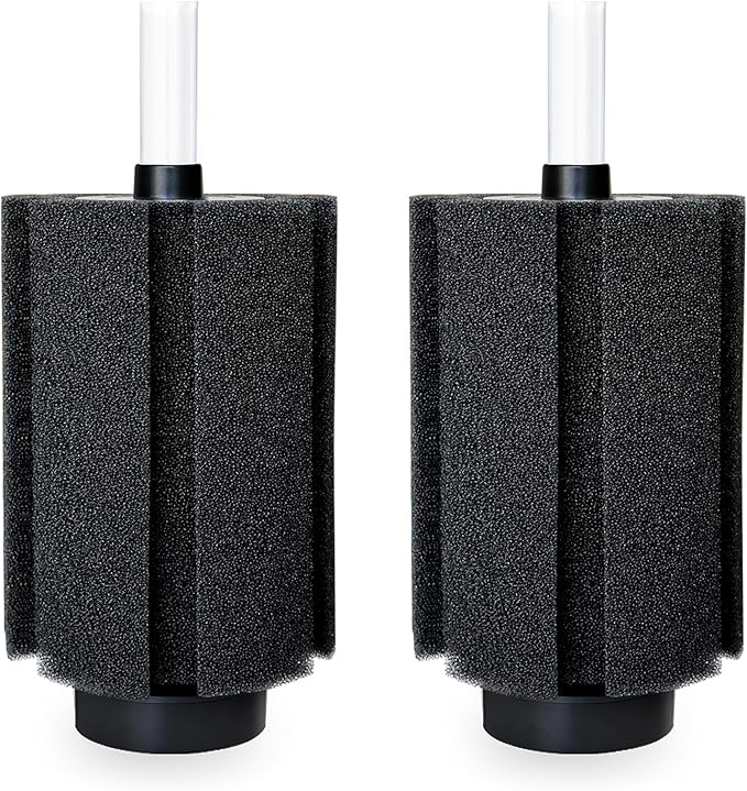 100-120 Gal Large Aquarium Sponge Filter with Air Stone and Ceramic Media,2 Pack Quiet Fish Tank Filters fit Breeding Fry Betta Shrimp Fish Tank-PurrikoPets