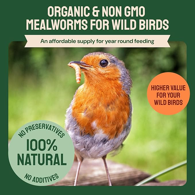 Dried Mealworms - 2 Lb Bag - High Protein Chicken Feed, Mealworms for Birds & Chickens - Meal Worms for Wild Birds & Turtles-PurrikoPets