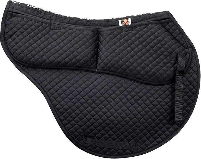 ECP Equine Comfort Products All-Purpose Contoured Correction Saddle Pad with Adjustable Memory Foam Inserts for Custom Support, Non-Slip, Shock Absorbing, 22” Spine, 19.5” Drop-PurrikoPets