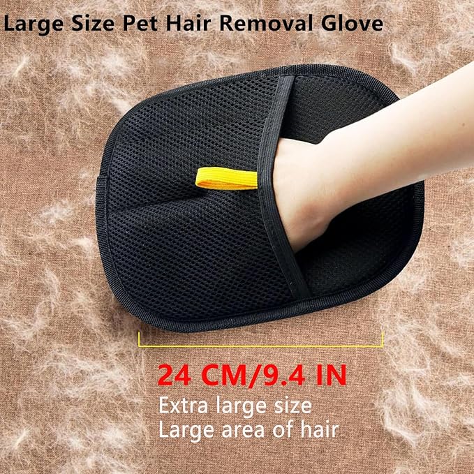 2pcs - Pet Hair Removel Glove for Cats & Dogs, Electrostatic Pet Hair Removal Gloves for Couch, Cat Grooming Gloves, Reusable Cat and Dog Hair Removel for Sofas, Furniture, Carpets and Curtains-PurrikoPets