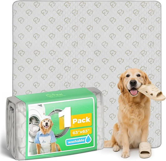 FXW Washable Pee Pads for Dogs, Puppy Pads with Super Absorbent, Specifically Designed for FXW Rollick/Homeplus 24inch 8 Panels Dog Playpen, 63" Square, Khaki, 1 Pack-PurrikoPets