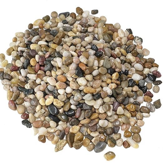 2.5 lbs Pebbles for Indoor Plants, Vase, Succulent, 3/8" Gravel for Plants, Pots Indoor, Bamboo Rocks for Bamboo Plants, Decorative Small River Rock, Highly Polished-PurrikoPets