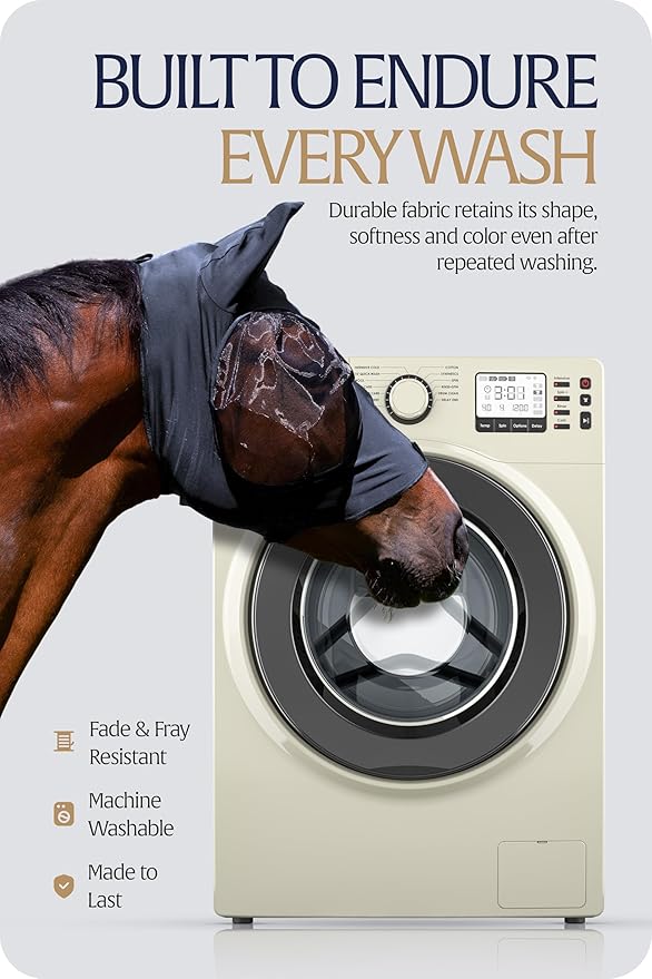 Equinavia Bug Out Fly Mask | Against Flies, Insects, UV Rays - Carbon Grey - Cob-PurrikoPets