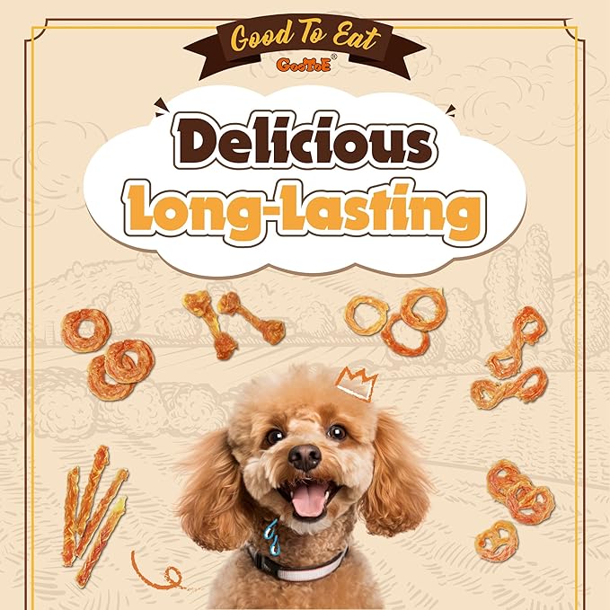 Gootoe Turkey Tendon Dog Treats, Stick (M) 3.17 oz, USA-Sourced Turkey Tendon, Natural Snack, Premium Puppy Chews, Hypoallergenic, Rawhide Free, Reseal Value Bags, Size for Medium Dogs-PurrikoPets