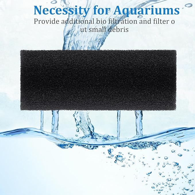 12 Pack 5.9'' Big Pre-Filter Sponge Foam Replacement Filtration Kit for Aquarium, 0.8" Intake Shrimp Fry Fish Tank Filter, Replacement Foam Cover-PurrikoPets