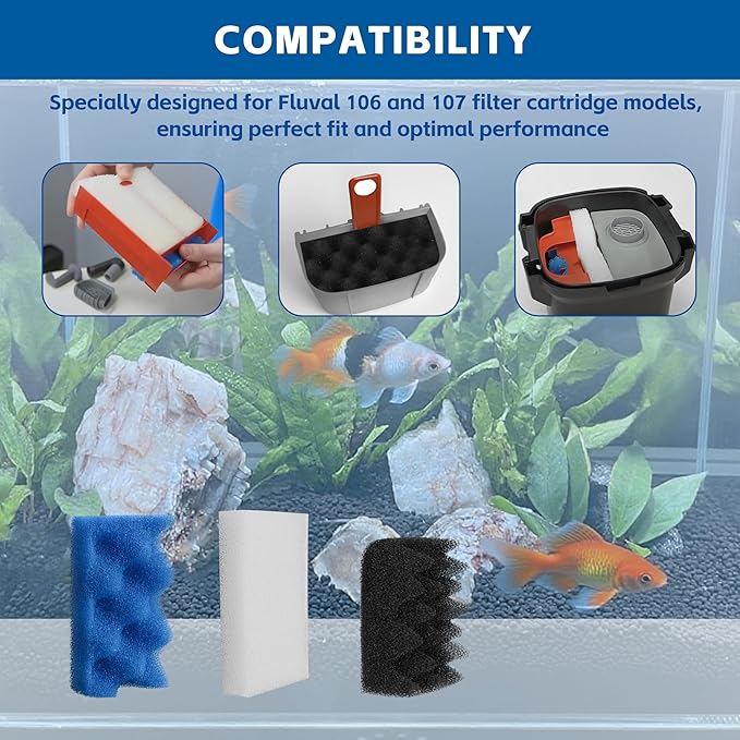 10Pcs Bio Foam Value Pack for Fluval 106/107 Aquarium Filter Media-PurrikoPets