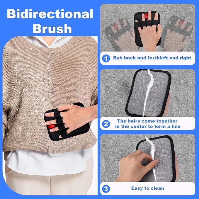 AIERSA 2Pcs Electrostatic Pet Hair Removal Glove, Electro Gloves Pet Hair, Reusable Static Pet Hair Remover Mitt, Cat & Dog Hair Removal Tool for Furniture, Clothes, Carpet, Car, Couch-PurrikoPets