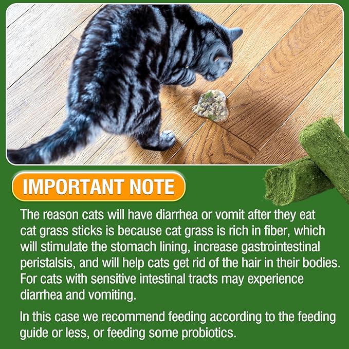 30g Cat Grass Sticks, Delicious Cat Grass Teething Stick Edible Cats Chew Toy Cat Treats Snack for Teeth Cleaning and Hairball Removal-PurrikoPets