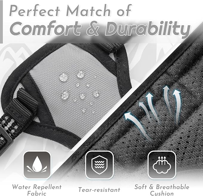 Eagloo Small Dog Harness No Pull, Service Vest with Reflective Strips and Control Handle, Adjustable and Comfortable for Walking, No Choke Pet Harness with 2 Metal Rings, Grey, XS-PurrikoPets