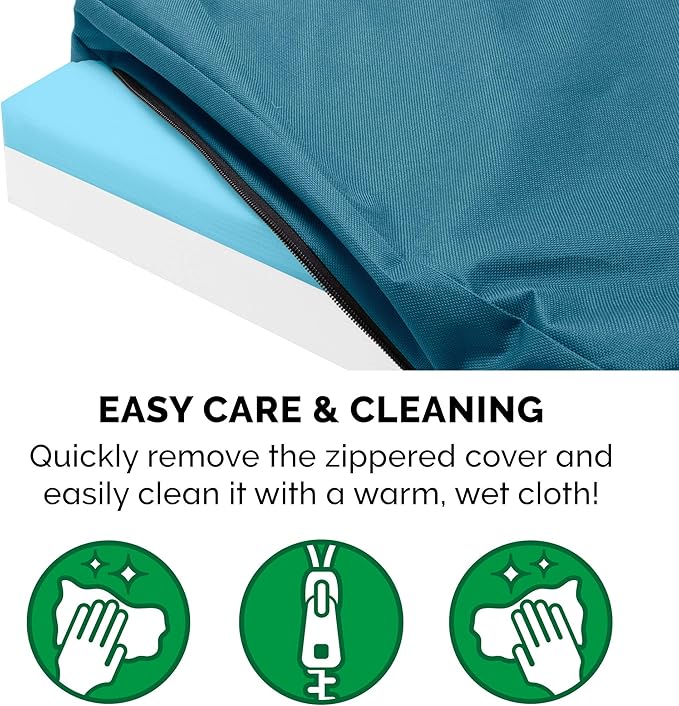 Furhaven Water-Resistant Cooling Gel Dog Bed for Large Dogs w/ Removable Washable Cover, For Dogs Up to 95 lbs - Indoor/Outdoor Logo Print Oxford Polycanvas Mattress - Deep Lagoon, Jumbo/XL-PurrikoPets