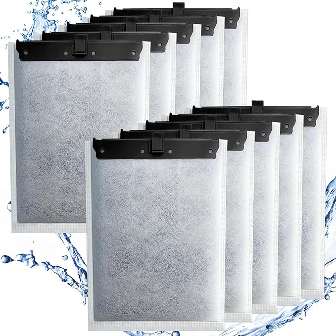 driamor 10 Pack Large Filter Cartridges Compatible with Whisper Filters 20i/40i IQ20/30/45/60 PF20/30/40/60, Aquarium Filter Cartridge Replacement Assembled Compatible with ReptoFilter 125GPH-PurrikoPets