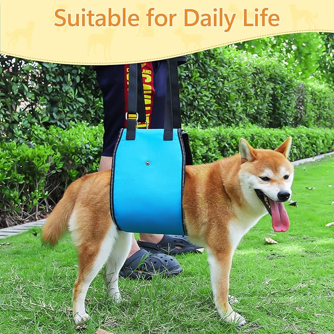Dog Lift Harness Dog Sling for Large Dogs, Portable Dog Carrier Sling for Back Legs, Ajustable Hip Support Harness for Weak Rear Leg, Assist Senior Disabled Joint Injuried and After ACL-PurrikoPets