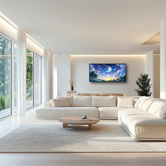 Framed Large Anime Sky Wall Art for Living Room, Oversized Fantasy Night Sky Forest Wall Decor Nature Canvas Painting Modern Artwork Home Decoration for Living Room Bedroom Office 60"x30"-PurrikoPets