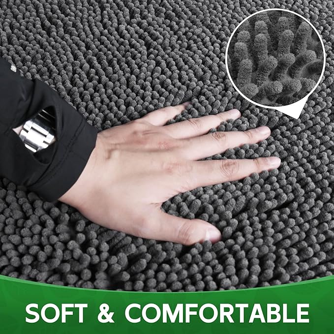 Dog Door Mat Indoor Entrance, 72" x 48" Absorbent Chenille Door Rugs for Entryway Indoor, Non-Slip Dog Mud Mat for Muddy Paws, Soft, Washable-PurrikoPets