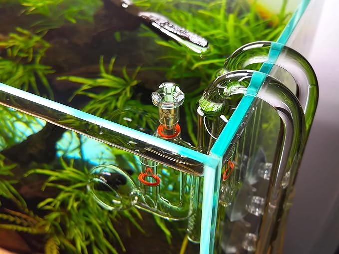 Glass Lily Pipe Spin Outflow with Surface Skimmer for Aquarium Planted Tank (17mm for 16/22mm (5/8'' i.d.) tubing)-PurrikoPets