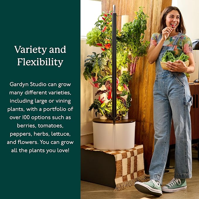 Gardyn Studio Hydroponics Growing System Kit & Vertical Indoor Garden Planter | Smart Herb Garden | Includes 16 Non-GMO Indoor Plants, Herbs, Vegetables & LED Grow Light for Your Home Gardening System-PurrikoPets