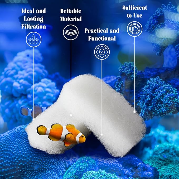 24 Pcs Filter Media Compatible with Fluval 106/107/206/207 Canister Filter Media Aquarium Polishing Pads 5.71 x 2.76 x 1.38 Inches Fish Tank Aquarium Accessories Replacement-PurrikoPets