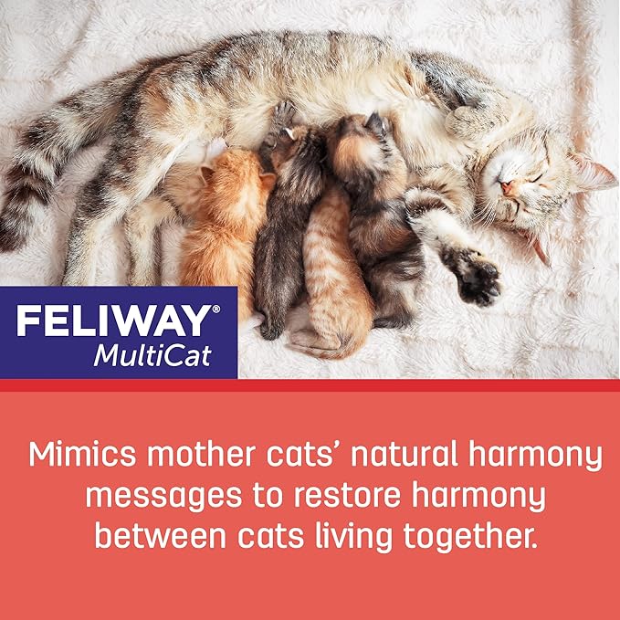 FELIWAY MultiCat Calming Pheromone Diffuser: 1 Diffuser Kit & 3 Refills-PurrikoPets