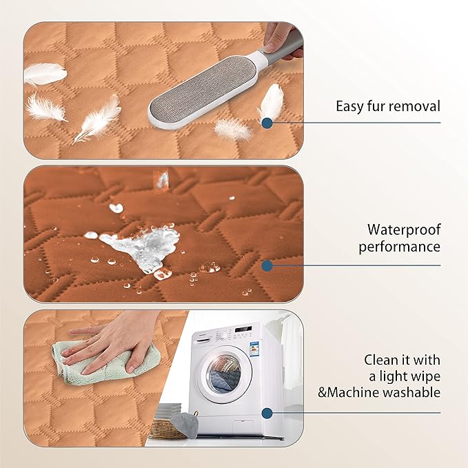 gogobunny 100% Double-Sided Waterproof Dog Bed Cover Pet Blanket Sofa Couch Furniture Protector for Puppy Large Dog Cat, Reversible (30x70 Inch (Pack of 1), Dark Pumpkin/Light Pumpkin)-PurrikoPets