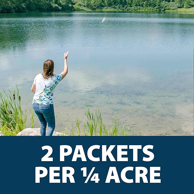 Airmax PondClear Packets, Beneficial Bacteria & Enzyme Clarifier Treatment with Ecoboost PRx, Clear & Clean Pond & Lake Water, Safe for Fish, 12-Count-PurrikoPets