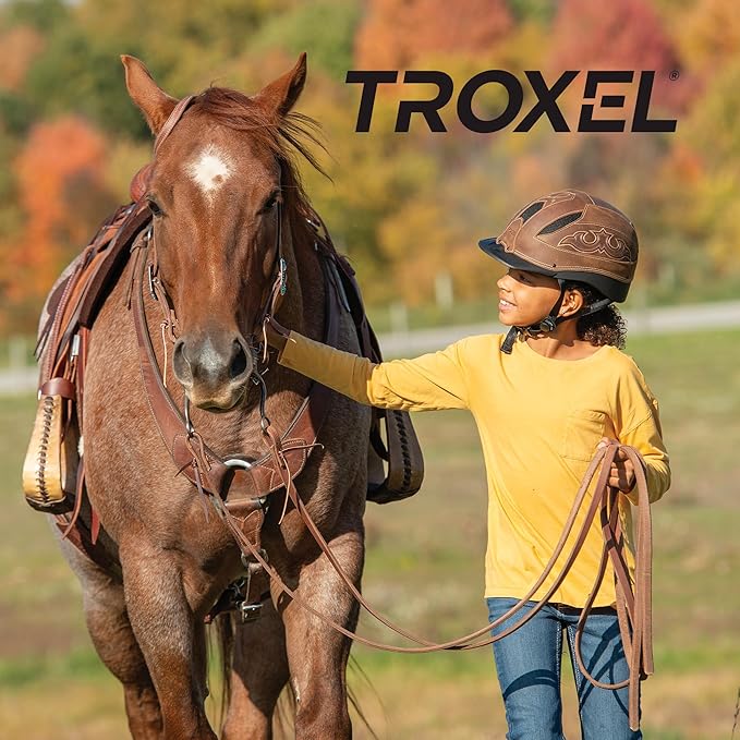 Troxel Cheyenne Rugged Horse Riding Helmet, Low-Profile, Self-Adjustable Design, Safety Horseback Riding Gear-PurrikoPets
