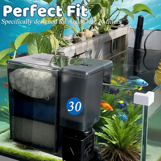2 Sets of Upgraded Three-Stage Filtration Fish Tank Filter for AquaClear 30 Power Filter, 2 Set of Replacement Maintenance Kit for Fish Tank Filter for 30/150 30-Gallon Aquarium-PurrikoPets