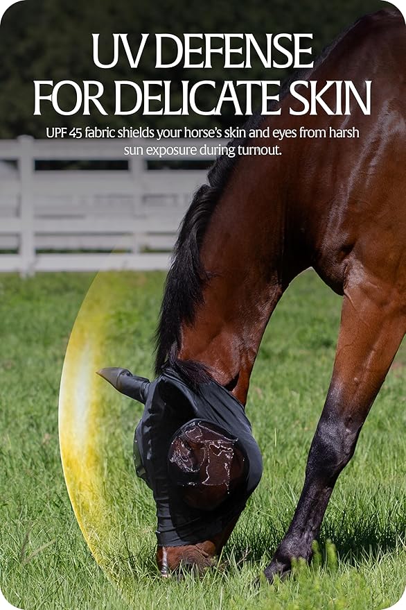 Equinavia Bug Out Fly Mask | Against Flies, Insects, UV Rays - Carbon Grey - Pony-PurrikoPets