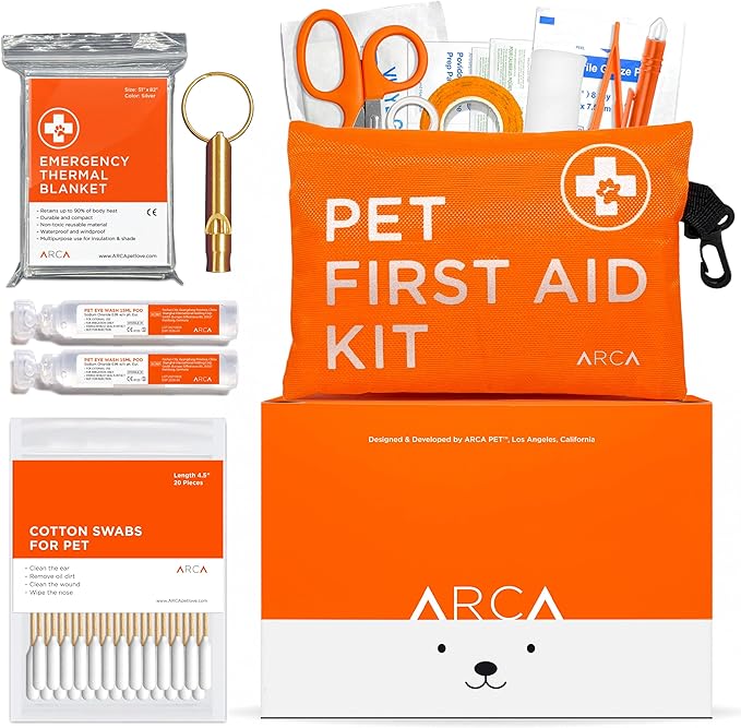 Dog First Aid Kit - Pet Emergency Kit - Water Resistant High Visibility Reflective First Aid Pouch Dog Camping Essentials for Hiking, Backpacking, Sports, Hunting-PurrikoPets