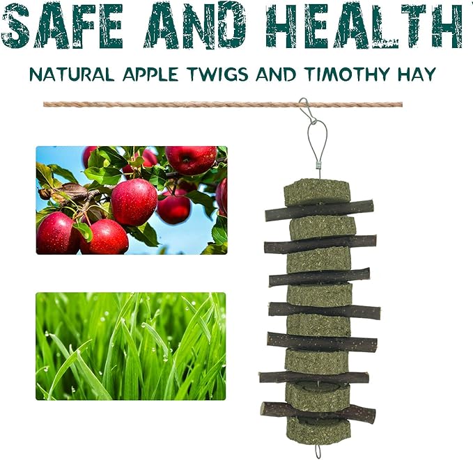 Generic Rabbit Bunny Treat Hamster Chew Toys Grass Cakes Heart Shaped Chew Toys Pets Treats for Bunny Rabbits Hamster Chinchilla Guinea Pigs 2Pcs-PurrikoPets