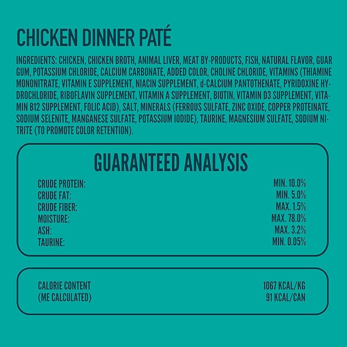 A Strong Heart Canned Wet Cat Food, Chicken Dinner Paté - 3 oz Cans (Pack of 24), Made in The USA with Real Chicken-PurrikoPets