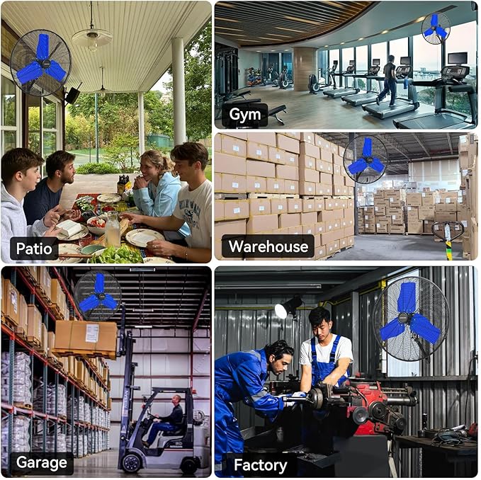 24 Inch 9500 CFM Waterproof Wall Fan Pro Series - Outdoor High Velocity Wall Mount Fan with Enclosed Motor for Residential, Warehouse, Patio, Shop, Garage, Barn UL Safety Listed-PurrikoPets