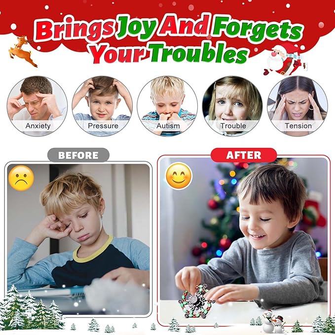 Fidget Spinners for Kids and Adults Christmas Fidget Toys Gifts, Stress Relief Sensory Toys for Boys and Girls Fingertip Gyros for ADHD Autism for Kids Birthday Gifts-PurrikoPets