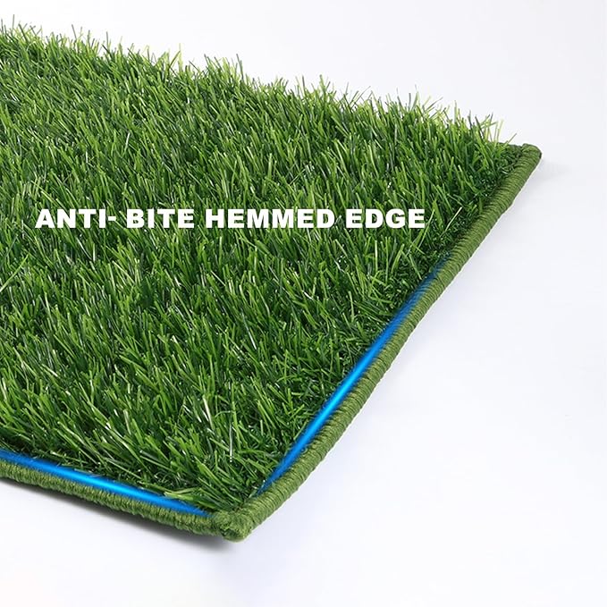Dog Grass Pad with Tray Extra Large 45”×34”, Dog Potty with Ultra-Absorbent Artificial Grass for Dogs with Hemmed Edge, Pee Pads for Dogs, Realistic, Odor Free Litter Box for Balcony-PurrikoPets