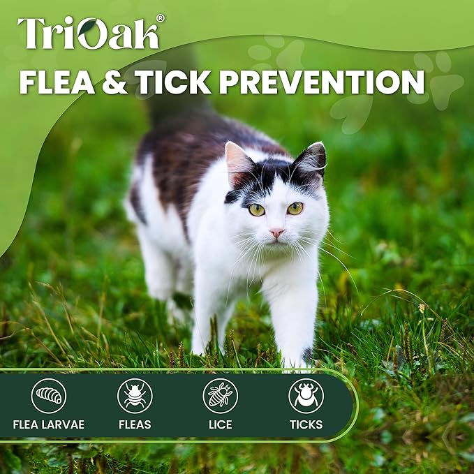 Flea and Tick Prevention for Cats: Flea & Tick Topical for Cats Over 1.5lbs, 6 Dose Flea and Tick Control/Prevention for 6 Months (6 Pack)-PurrikoPets
