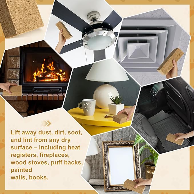 3 Pack Pet Hair Remover Sponge Cat and Dog Hair Sponge Rubber Pet Fur Lifter Removal Tool, Remove from Furniture, Carpet, Bedding, Clothing, 6.26 x 3.28 x 1.89 Inch-PurrikoPets