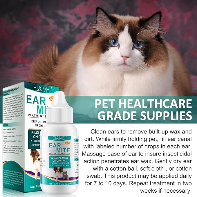 Ear Mite Treatment for Dogs, Dog Ear Infection Treatment, Ear Mite Treatment for Dog Yeast Infection, Alleviation Suffering from Ear Mites & Itching and Odours Stinky Stuff for Dogs Ears-PurrikoPets