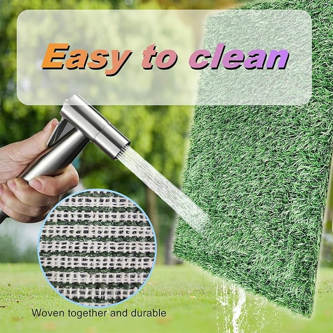 35"X22.6" Dog Grass Pad with Tray - Indoor/Outdoor Artificial Turf Potty Training Mat for Large Dogs, Portable Dog Litter Box for Balcony/Patio, Washable Reusable Pee Pad and Fake Grass for Dogs-PurrikoPets