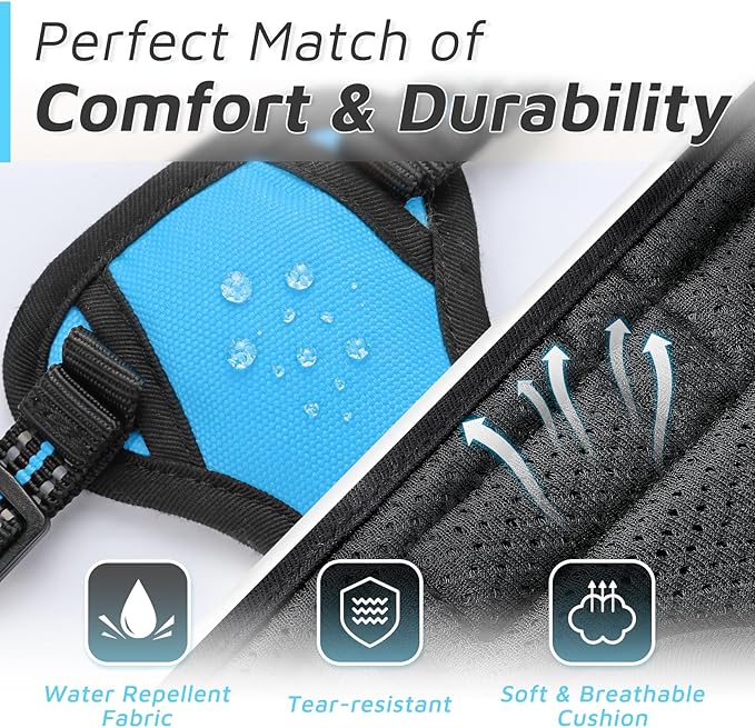 Eagloo Small Dog Harness No Pull, Service Vest with Reflective Strips and Control Handle, Adjustable and Comfortable for Walking, No Choke Pet Harness with 2 Metal Rings, Sky Blue, XS-PurrikoPets