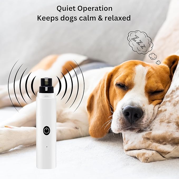 GajetNest Professional Pet Nail Grinder for Dogs and Cats, 2 Speeds LED Light USB Charging Low Vibration, Quiet, Cordless Ergonomic Long Lasting Battery, Safety Guard-PurrikoPets