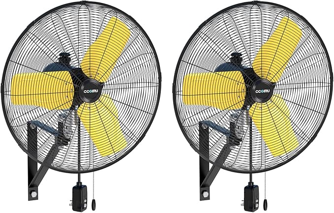 9000 CFM 24" Outdoor Oscillating Wall Fan with 2 Pack, High Velocity 3-Speed Waterproof Professional Outdoor Fan, Heavy Duty Industrial Wall Mount Fans for Commercial, Garage, Warehouse, UL Listed-PurrikoPets