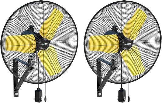 9000 CFM 24" Outdoor Oscillating Wall Fan with 2 Pack, High Velocity 3-Speed Waterproof Professional Outdoor Fan, Heavy Duty Industrial Wall Mount Fans for Commercial, Garage, Warehouse, UL Listed-PurrikoPets