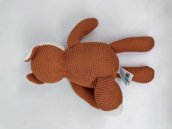 100% Organic Cotton Baby Toys Orange Fox Stuffed Animals for Newborn 7.1"-PurrikoPets