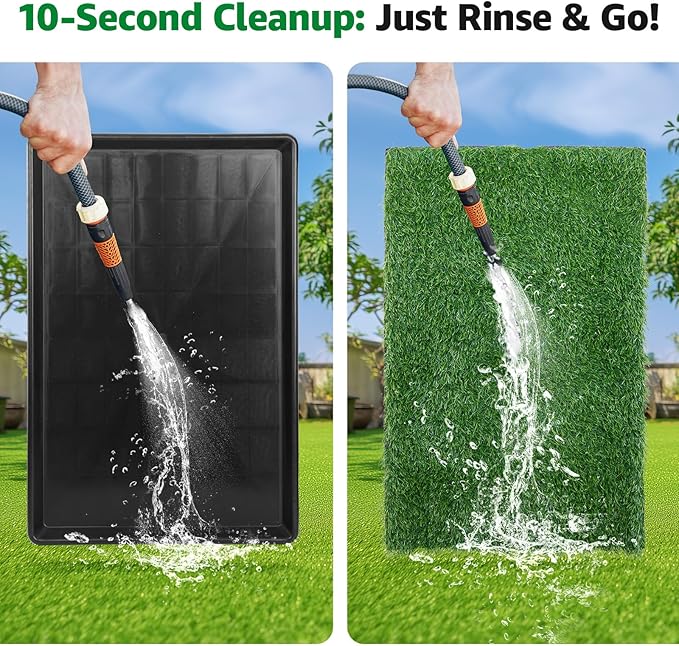 Dog Grass pad with Tray,45”x 29” Indoor Dog Potty with 2 Packs Replacement Artificial Fake Grass-5 Packs Disposable Puppy Pads,for Puppy Training Apartment,Outdoor Use-PurrikoPets