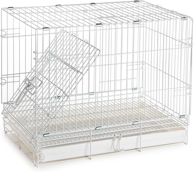 Durable Easy Portable Collapsible Metal Travel or Veterinary Collapsable Parrot Bird Carrier Beaks-Proof Easy Clean Carrier Cage with Stainless Steel Feeder Bowls Natural Wooden Perch-PurrikoPets