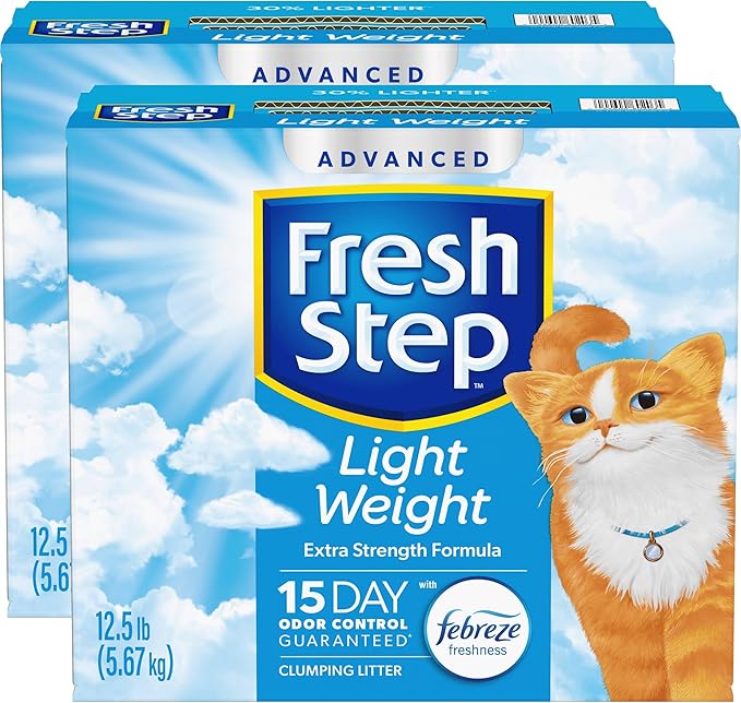 Fresh Step Light Weight Advanced Extreme Cat Litter with Febreze Freshness, Extra Strength Formula Clumping Litter, 25 lbs. (2 x 12.5 lb. Box)-PurrikoPets