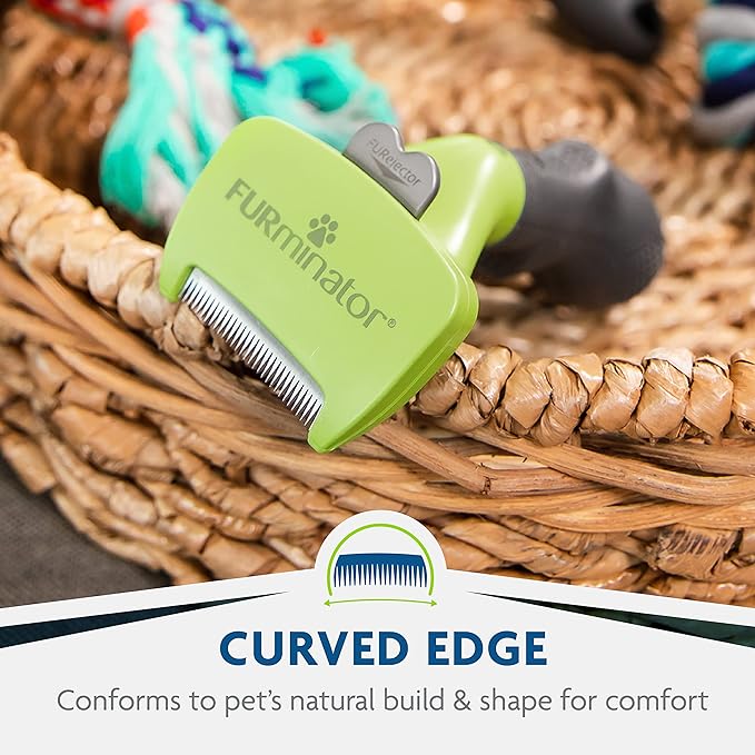 FURminator Small Dog Undercoat deShedding Tool, Long Hair, Reduces Loose Hair from Shedding-PurrikoPets